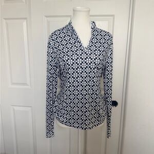 Callaway Women's Golf Navy and White Quarter Zip Pullover - S